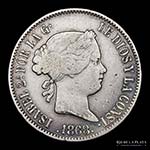 Filipinas. Isabel II de España. 50 Centavos ... 