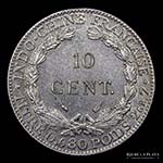 Indochina Francesa. 10 Cents 1937. Ceca de ... 