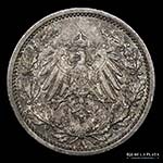 Alemania Imperio. 1/2 Mark 1915 A. AG.900, ... 