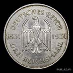 Alemania Weimar. 3 Marks 1931A. AG.500, ... 