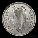 Irlanda. 1/2 Crown 1930. AG.750, 32.0mm; ... 