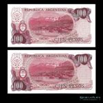 Argentina. 2x100 Pesos 1976 Serie Pesos Ley ... 