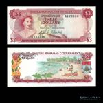 Bahamas. 3 Dollars 1965. P19a (UNC)