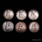 Lote 06 - UK x 6 Monedas de 1 Farthing 1838 ... 