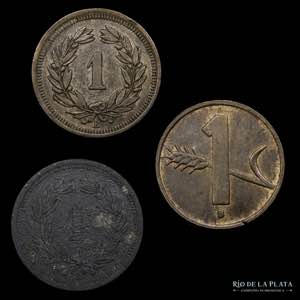 Suiza. Lote x 3 monedas de 1 Rappen 1941 a ... 