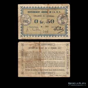Senegal (Colonia Francesa) 0.50 Franc 1917 ... 