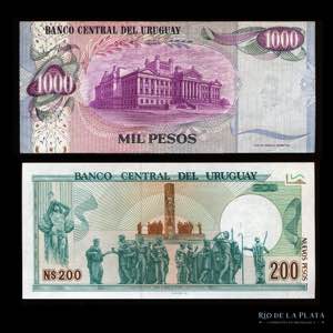 Uruguay. Lote de 2. 1000 Pesos. Reposición ... 