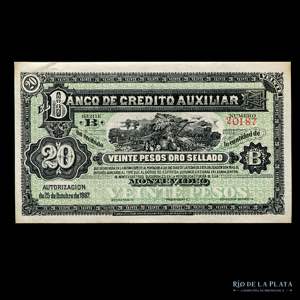 Uruguay. 20 Pesos 1887. ... 