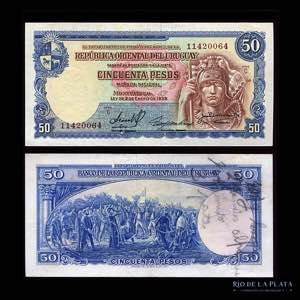 Uruguay. 50 Pesos 1939. P39 (XF) Escritura ... 