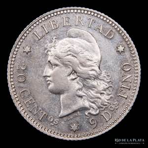 Argentina. 20 Centavos 1883. AG.900, 23.3mm; ... 