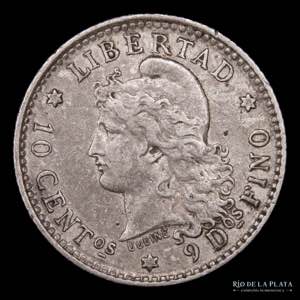 Argentina. 10 Centavos 1882. Variante 2 /2. ... 