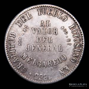 Bolivia. 1 Melgarejo 1865 FP. AG.666, ... 