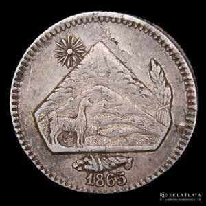 Bolivia 1 Sol 1865. Medalla Monetaria. ... 