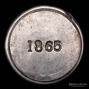 Chile. 1 Peso 1865. AG.970; 37.0mm; 21.84g. ... 