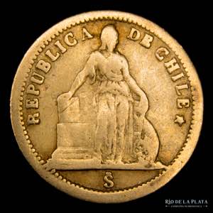 Chile. 1 Peso 1861. Oro (.900), 14.0mm, ... 