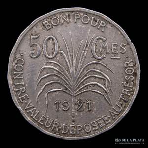 Guadalupe. 50 Centimes 1921. Cu-Ni; 22.0mm; ... 