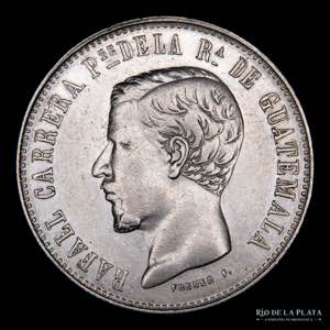 Guatemala. 4 Reales 1860 R.  Acuñación muy ... 
