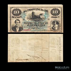 Argentina. Buenos Aires 10 Pesos 1869. ... 