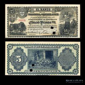Argentina. Buenos Aires. 5 Pesos 1891. ... 
