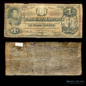 Argentina. Buenos Aires. 1 Peso Fuerte 1873. ... 
