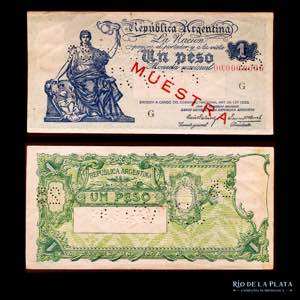 Argentina. Billete Muestra. 1 Peso Moneda ... 