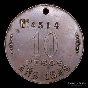 Argentina. Patente de Ambulante 10 Pesos ... 