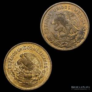 México. 5 Centavos 1954 y 1955. AE; 25.5mm; ... 