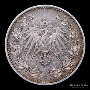 Alemania Imperio. 1/2 Mark 1905 F. AG.900, ... 