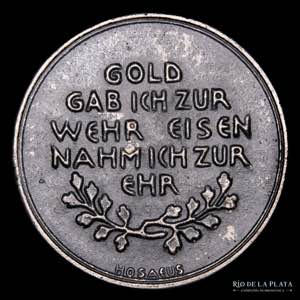 Alemania WWI. Medalla 1916 Gold for Iron ... 