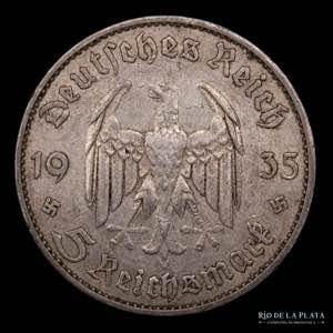 Alemania. 5 Reichsmark 1935E. Ceca de ... 