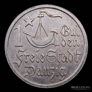 Danzig (Ciudad Libre) 1 Gulden 1923. AG.750; ... 