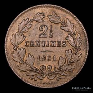 Luxemburgo. 2 1/2 Centimes 1901. CU, 21.1mm; ... 