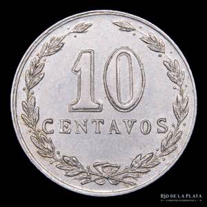 Argentina. 10 Centavos 1897.  Cu-Ni; 19mm; ... 