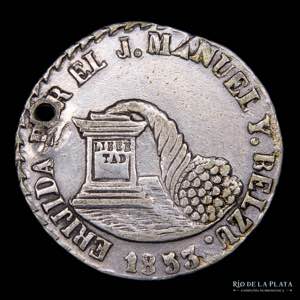 Bolivia. 2 Soles 1853. La Paz. Medalla ... 