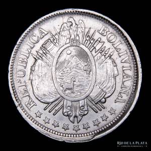 Bolivia. 50 Centavos 1894 ES. Cuño partido. ... 