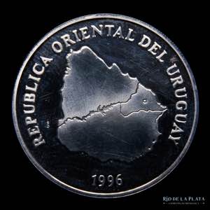 Uruguay. 50 Pesos 1996. AG.900; 33mm;12.5g. ... 