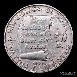 Cuba.  50 Centavos 1953. Centenario de ... 