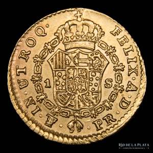 Potosí. Carlos IV. 1 Escudo 1790 PR (Pedro ... 