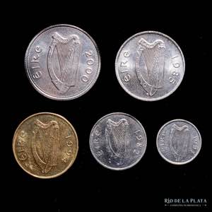 Irlanda. Lote x 5 monedas 1982 a 2000. Todas ... 