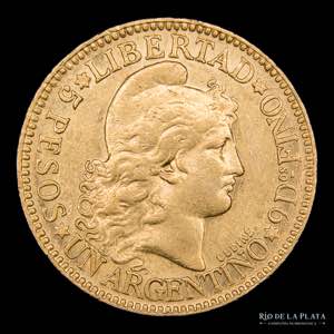 Argentina. 5 Pesos 1883 Argentino de oro. ... 