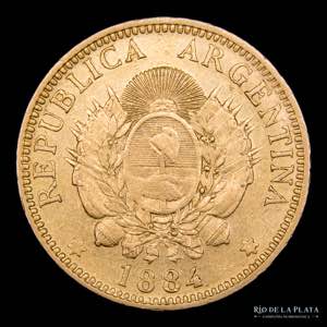 Argentina. 5 Pesos 1884 ... 