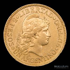 Argentina. 5 Pesos 1896 Argentino de oro. ... 