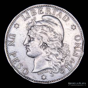 Argentina. 1 Peso 1881 Patacon. AG.900, ... 