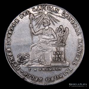 Bolivia. 2 Soles 1855. Medalla Monetaria. ... 