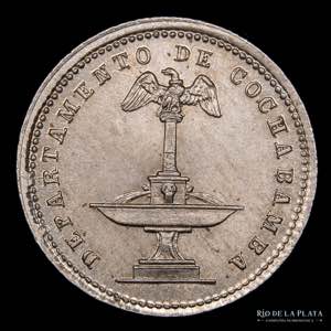 Bolivia. 5 Centavos c.1876. Ficha. Cu Ni; ... 