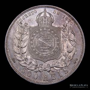 Brasil .Pedro II. 500 Reis 1876. AG.917; ... 