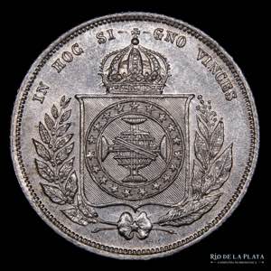 Brasil .Pedro II. 200 Reis 1857. AG.917; ... 