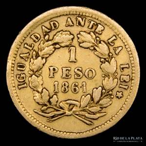 Chile. 1 Peso 1861. Oro ... 