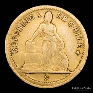 Chile. 1 Peso 1861. Oro Au.900; 14.0mm, ... 