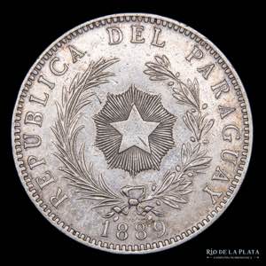 Paraguay. 1 Peso 1889. AG.900; 38.0mm; ... 